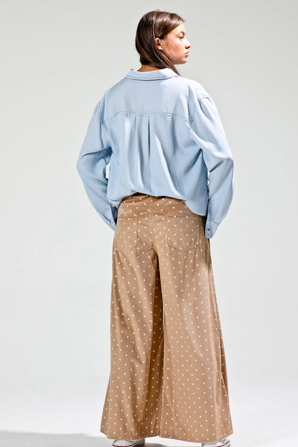 Mocha Dots Wide Leg Pant