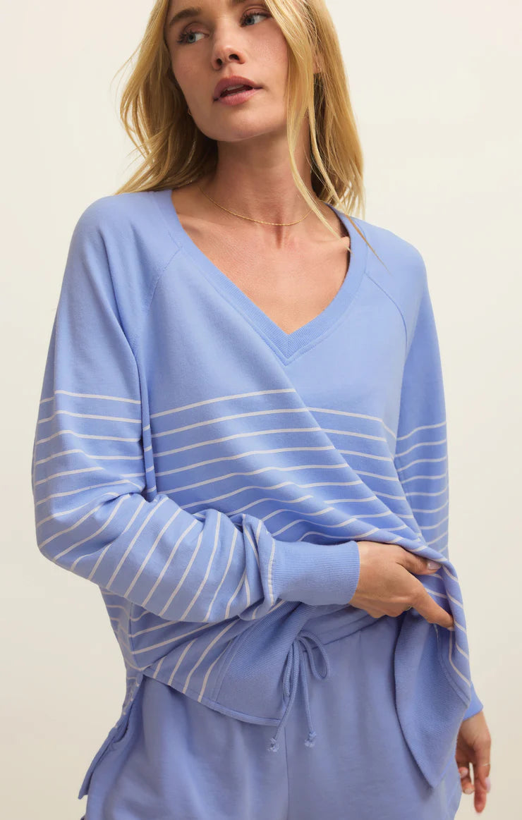 Weekender Stripe V Neck
