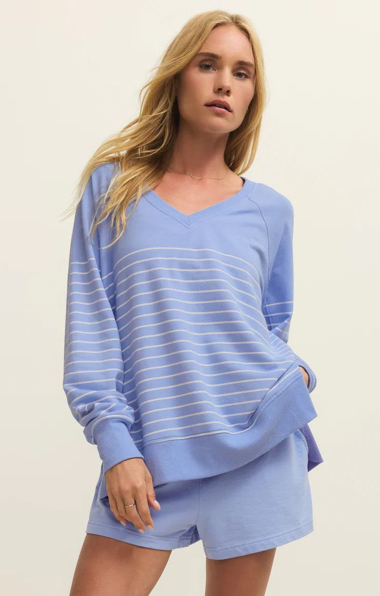 Weekender Stripe V Neck