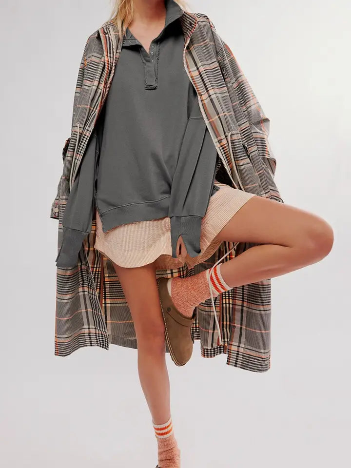 LK Button Up Sweatshirt